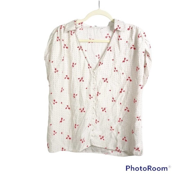 Equipment Alloura V-Neck Cap-Sleeve Silk Blouse - Picture 4 of 9